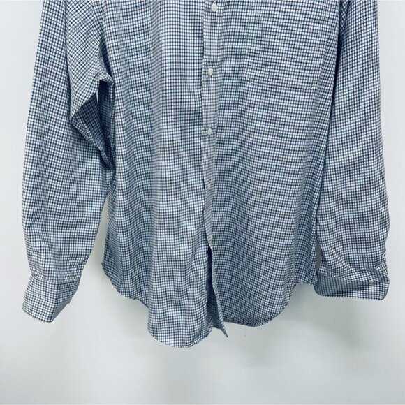 Vintage Ralph Lauren Plaid White/blue Button Down Long Sleeve Shirt 16 1/2 L - Picture 5 of 11